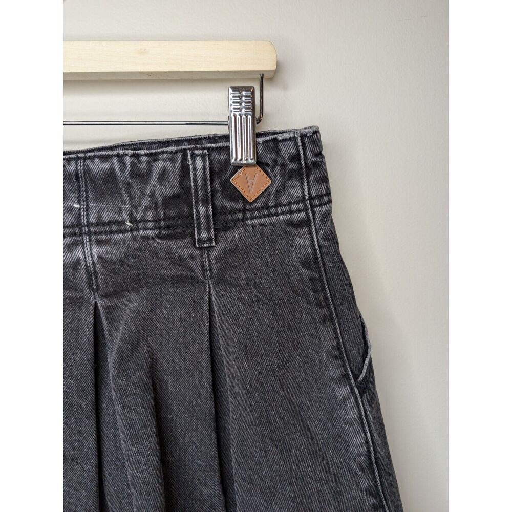 Abrand Jeans Revolve Cotton Denim Pleated Pocket Micro Mini Skirt Black 30 - Picture 6 of 13